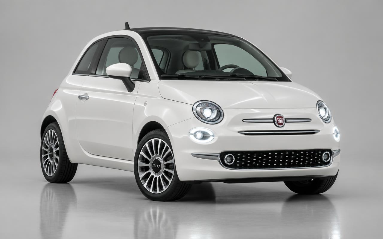 Fiat 500 vista di tre quarti